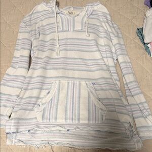 Ron Jon White and Blue Striped Hoodie